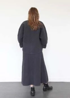 Black CraneQuilted Skirt - Dark Navy -AGOLDE Store Quilted Skirt Dark Navy 20231101211751 1