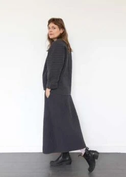 Black CraneQuilted Skirt - Dark Navy -AGOLDE Store Quilted Skirt Dark Navy 20231101211751