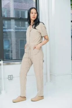 RUJUTA SHETHRay Jumpsuit - Tawny Chex -AGOLDE Store Ray Jumpsuit Tawny Chex 20230505053444 2