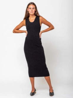 Lauren ManoogianRib Tank Dress - Black Melange