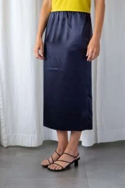 TibiSatin Slip Skirt - Dark Navy -AGOLDE Store Satin Slip Skirt 20230515234151 2