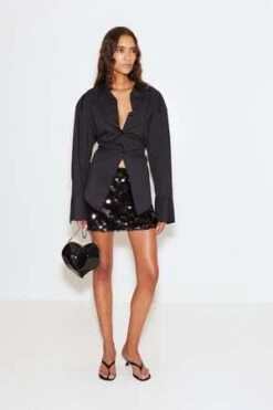 EMBELLISHMENTSequin Dizzy Skirt - Black -AGOLDE Store Sequin Dizzy Skirt in Black 20231026172700 1