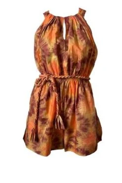 Ulla JohnsonShaina Romper - Red/Topaz