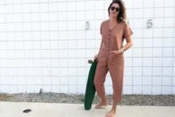 Happy French Ganghappyfrenchgang Short Sleeve Light Jumpsuit - Terracotta -AGOLDE Store Short Sleeve Light Terracotta Jumpsuit XS XL 20231028002557 2
