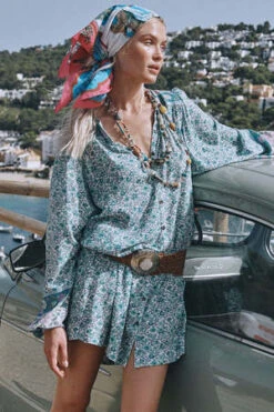 SPELL & THE GYPSY COLLECTIVESienna Tunic Dress - Jade -AGOLDE Store Sienna Tunic Dress 20231018024155 1