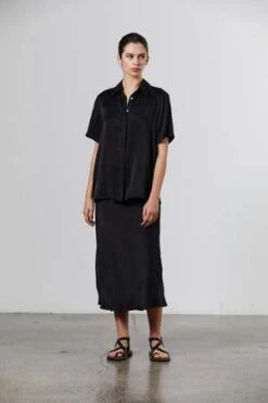 Laing HomeSilk Midi Slip Skirt - Black -AGOLDE Store Silk Midi Slip Skirt Black 20231008030956 3