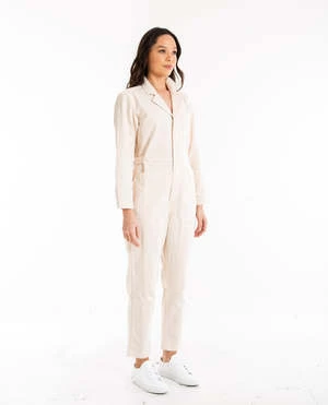 Alex MillStandard Jumpsuit - Herringbone Ecru 5 Alex MillStandard Jumpsuit - Herringbone Ecru - Image 3