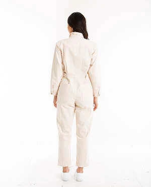 Alex MillStandard Jumpsuit - Herringbone Ecru 6 Alex MillStandard Jumpsuit - Herringbone Ecru - Image 4