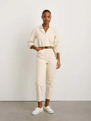 Concrete + WaterConcrete + Water Standard Zip Herringbone Jumpsuit - Ecru 3 Concrete + WaterConcrete + Water Standard Zip Herringbone Jumpsuit - Ecru