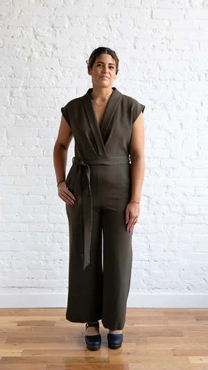 Dress ForumSurplice Jumpsuit - Olive 3 Dress ForumSurplice Jumpsuit - Olive