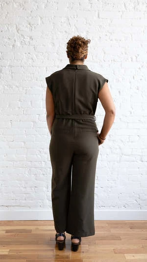 Dress ForumSurplice Jumpsuit - Olive 4 Dress ForumSurplice Jumpsuit - Olive - Image 2