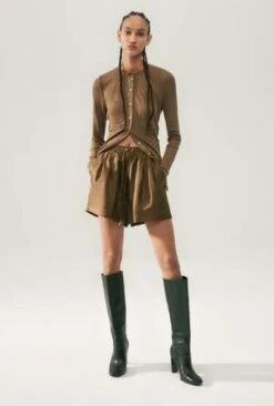 Silk LaundryTwill Slouch Shorts - Dark Earth -AGOLDE Store TWILL SLOUCH SHORTS DARK EARTH 20230614065852 3