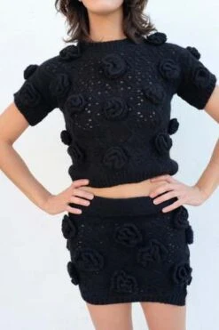 Tach ClothingElena Mini Crochet Skirt - Black -AGOLDE Store Tach Clothing Elena Mini Crochet Skirt Black 20231011143022