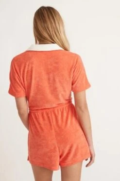 Marine LayerTerry Out Romper - Hot Coral -AGOLDE Store Terry Out Romper in Hot Coral 20230712214110