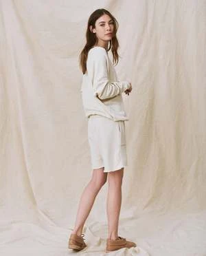 The Great.The Patch Pocket Sweatshort - Washed White 4 The Great.The Patch Pocket Sweatshort - Washed White - Image 2