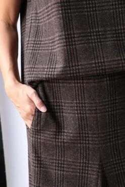 TibiLutz Knit Godet Midi Skirt - Brown/Black Multi -AGOLDE Store Tibi Lutz Knit Godet Midi Skirt in Brown Black Multi 20230914004635 2