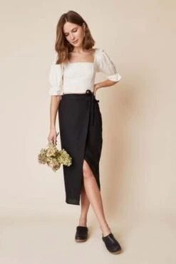 Whimsy + RowWhimsy + Row Valentina Skirt - Black Linen