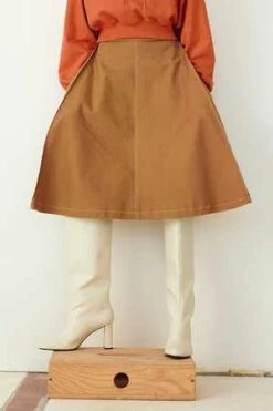 Eliza FaulknerWinnie Skirt - Toffee Brown Twill