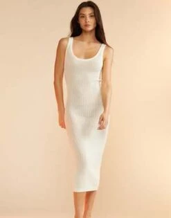 CYNTHIA ROWLEYZia Crochet Knit Dress - White -AGOLDE Store Zia Crochet Knit Dress 20230729225619 1