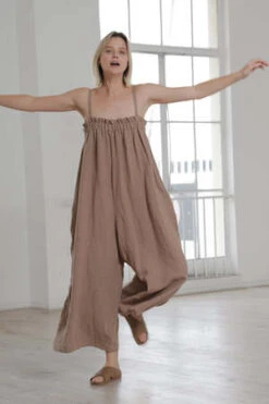 A MenteStrap Wide Leg Jumpsuit - Mocha