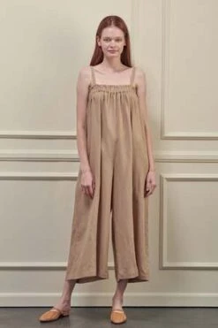 A MenteStrap Wide Leg Jumpsuit - Mocha -AGOLDE Store a mente Strap wide leg jumpsuit Mocha 20220809224250 1