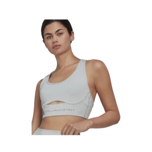 Adidasby Stella McCartney TrueStrength Yoga Medium Support Sports Bra - Clear Onix 4 Adidasby Stella McCartney TrueStrength Yoga Medium Support Sports Bra - Clear Onix - Image 2