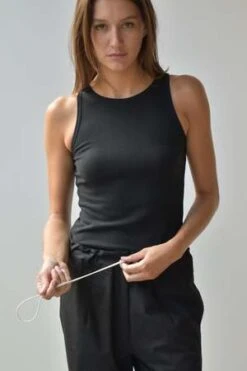 At Dawn.Silk Tank - Aluminium/Black Oyster/Cream -AGOLDE Store at Dawn Silk Tank Aluminium Black Oyster Cream 20230924053143 1